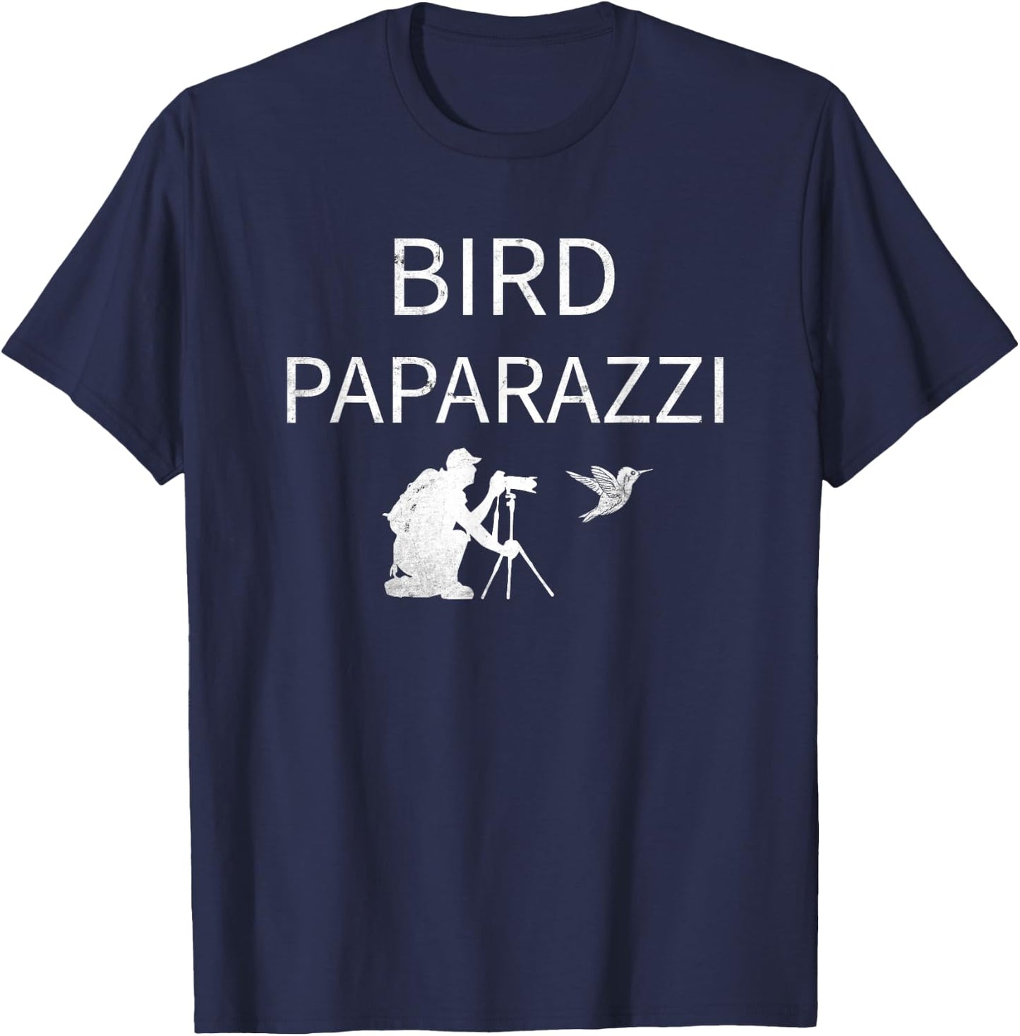 Birdwatching | Bird Photographer Gifts -Adults Black Short Sleeve Small Bird Photography T-Shirt - T-Shirt | Navy