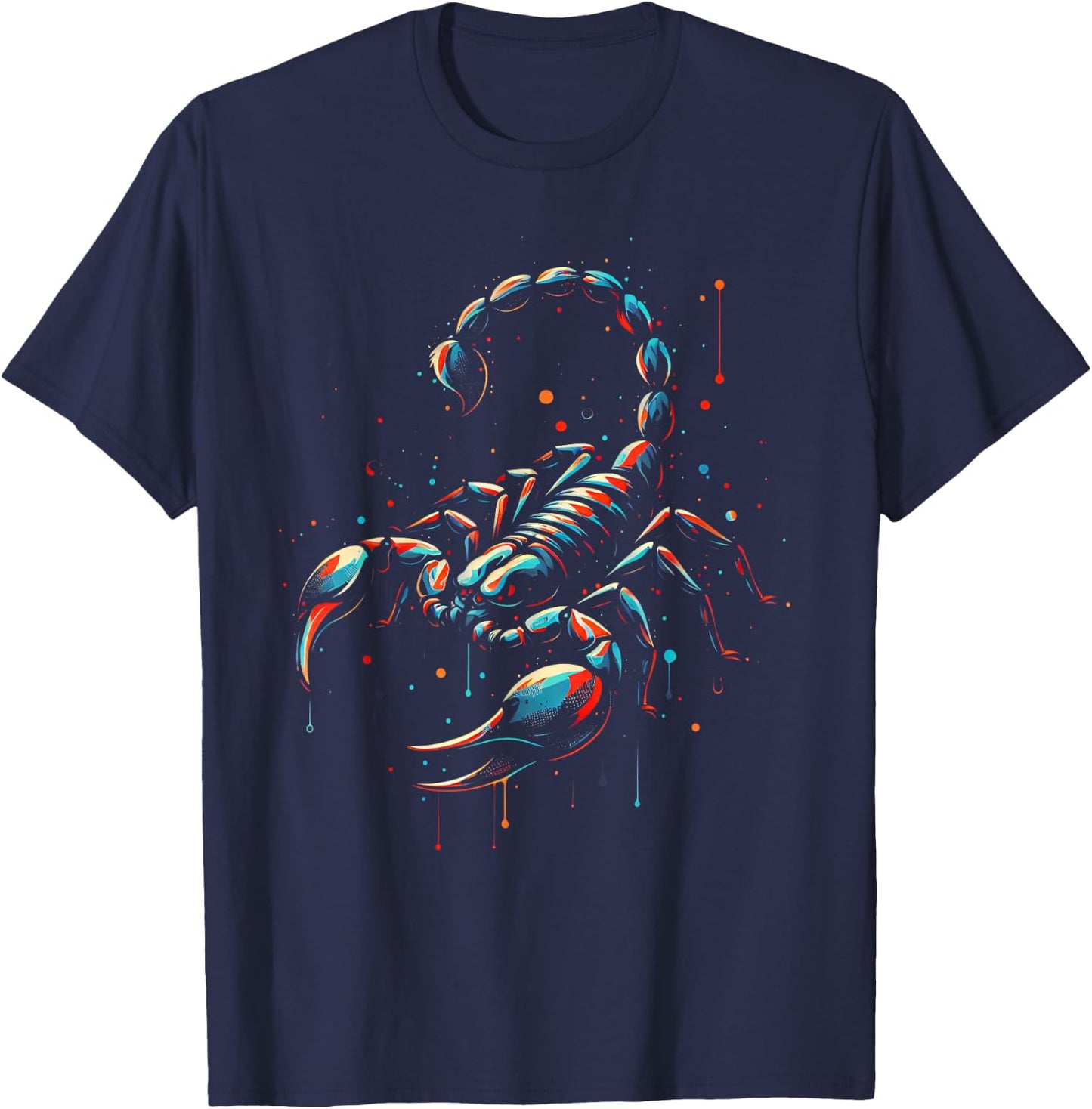 Scorpion Minimalist and Vibrant Style Birthday Christmas T-Shirt - T-Shirt | Navy