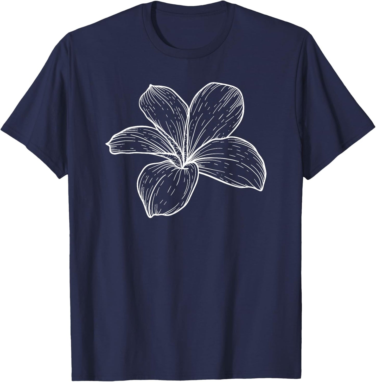 Tropical plumeria (frangipanie) T-Shirt - T-Shirt | Navy