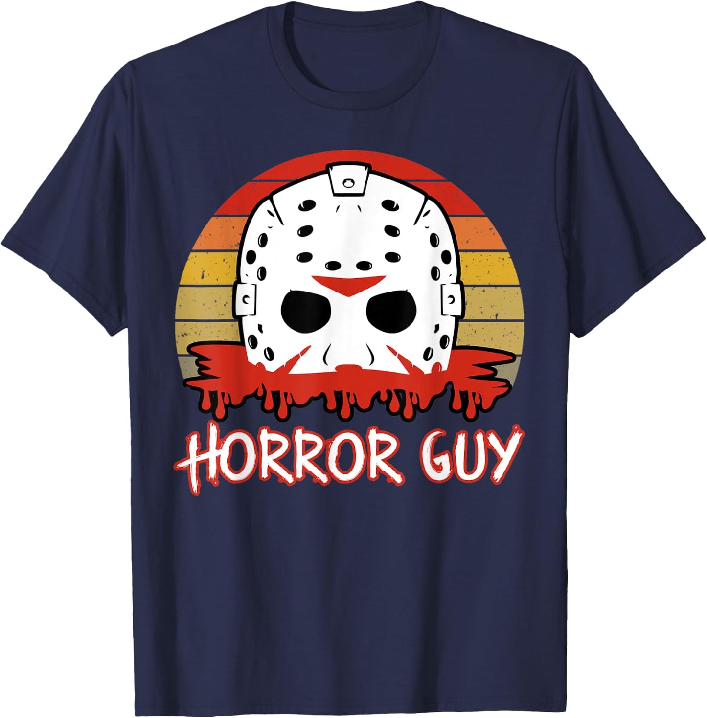 Horror Guy 80s Horror Slasher Movie Fan Halloween T-Shirt - T-Shirt | Navy