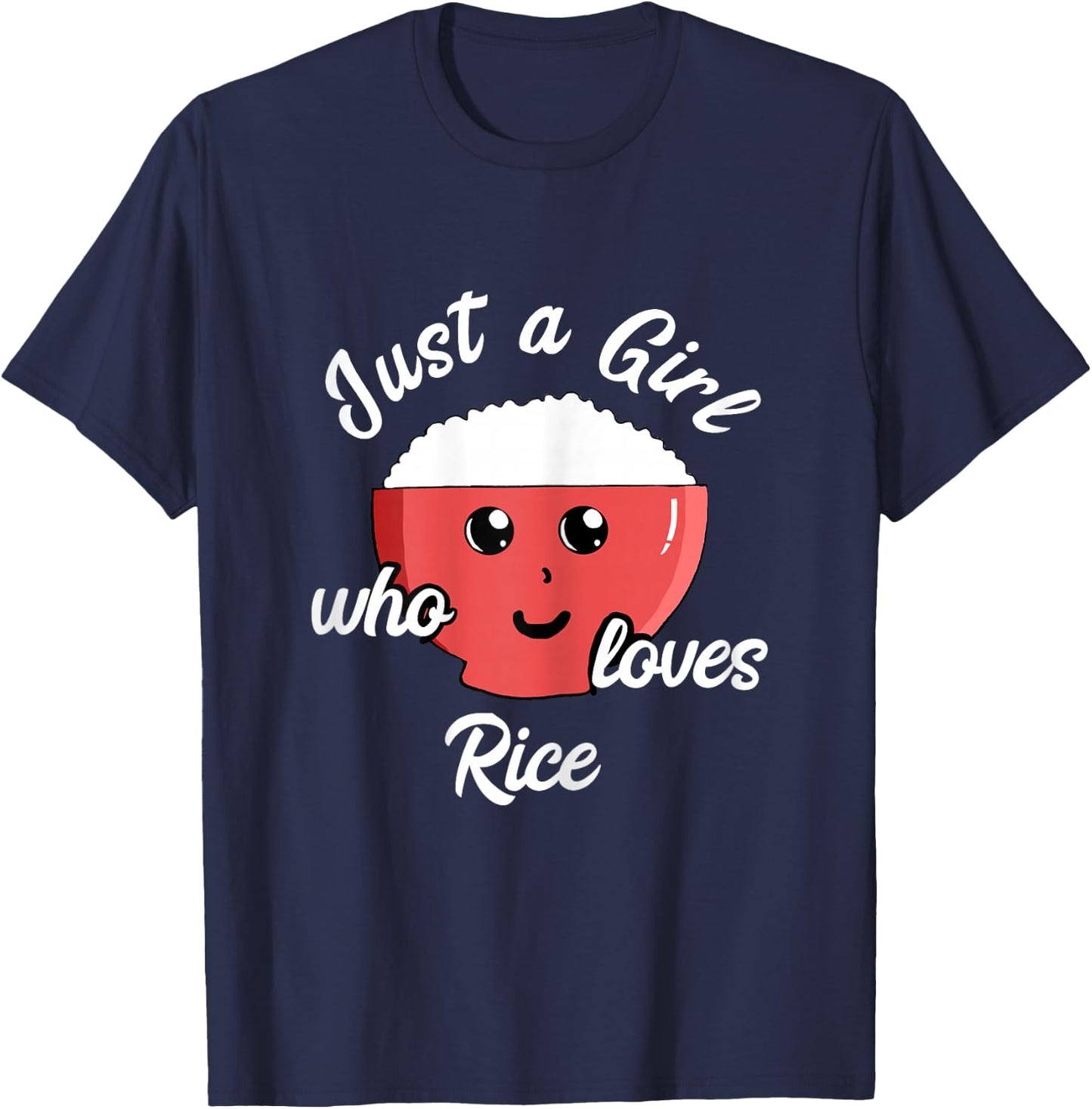 Rice Girl Kawaii Rice Bowl Asian Food Japanese Kitchen T-Shirt - T-Shirt | Navy