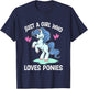 JUST A GIRL WHO LOVES PONIES Horse & Pony Lover Toddler Kids T-Shirt - T-Shirt | Navy
