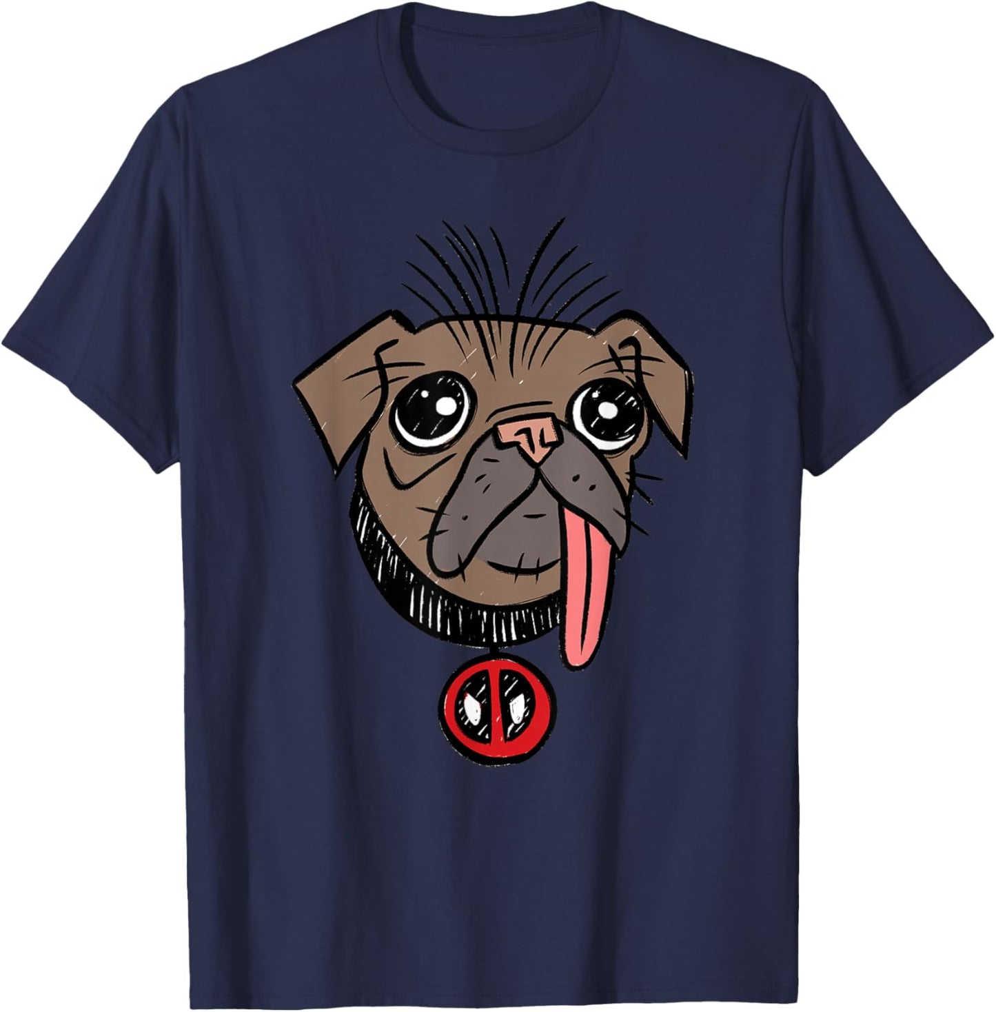 Marvel Studios Deadpool & Wolverine Dogpool Toony Big Head T-Shirt - T-Shirt | Navy