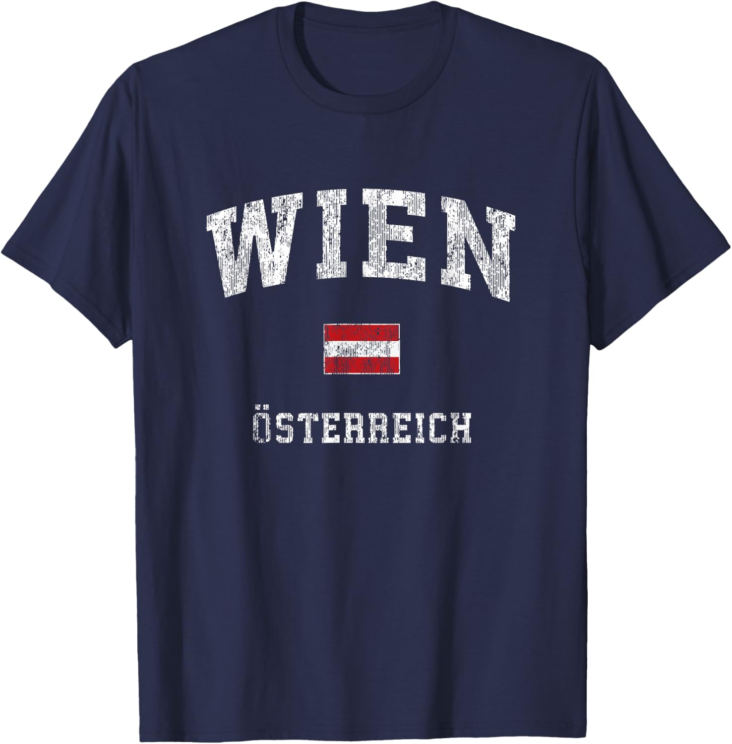 Vienna Austria Vienna Vintage Athletic Sports Design T-Shirt - T-Shirt | Navy