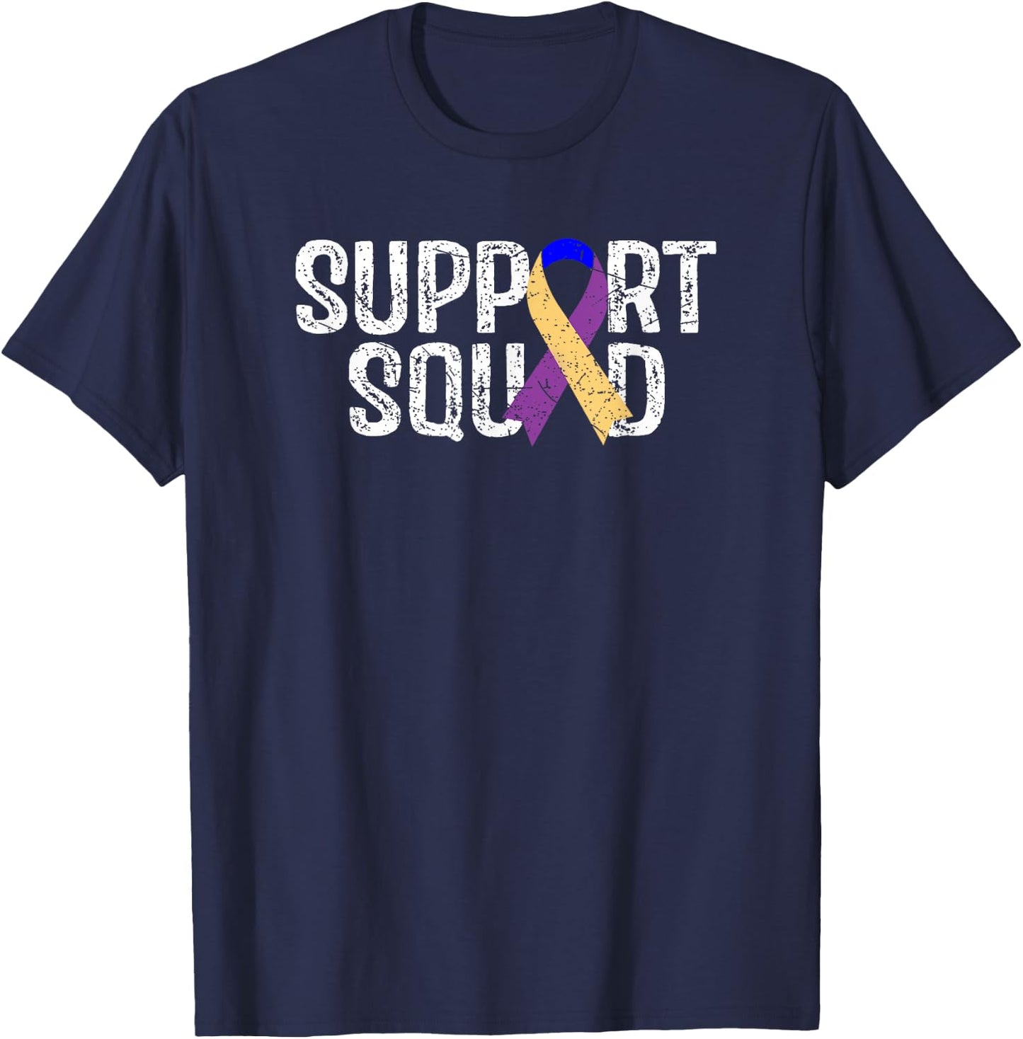 Bladder Cancer Awareness Support Squad T-Shirt - T-Shirt | Navy