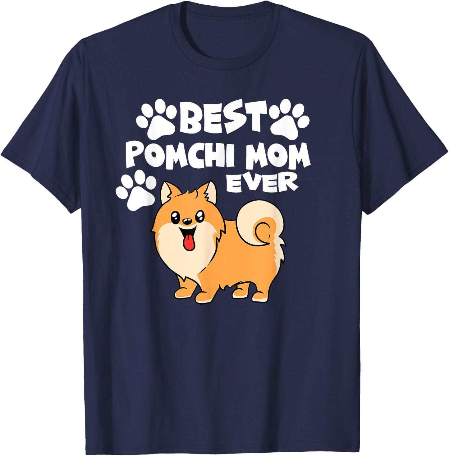 Best Pomchi Mom Ever Dog Lover Outfit Women T-Shirt - T-Shirt | Navy