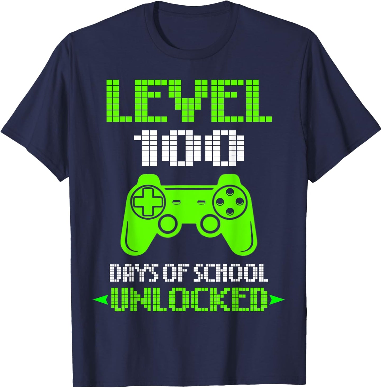 100th Day Of School Shirt Kids Video Games Boy Gift Gamer T-Shirt - T-Shirt | Navy