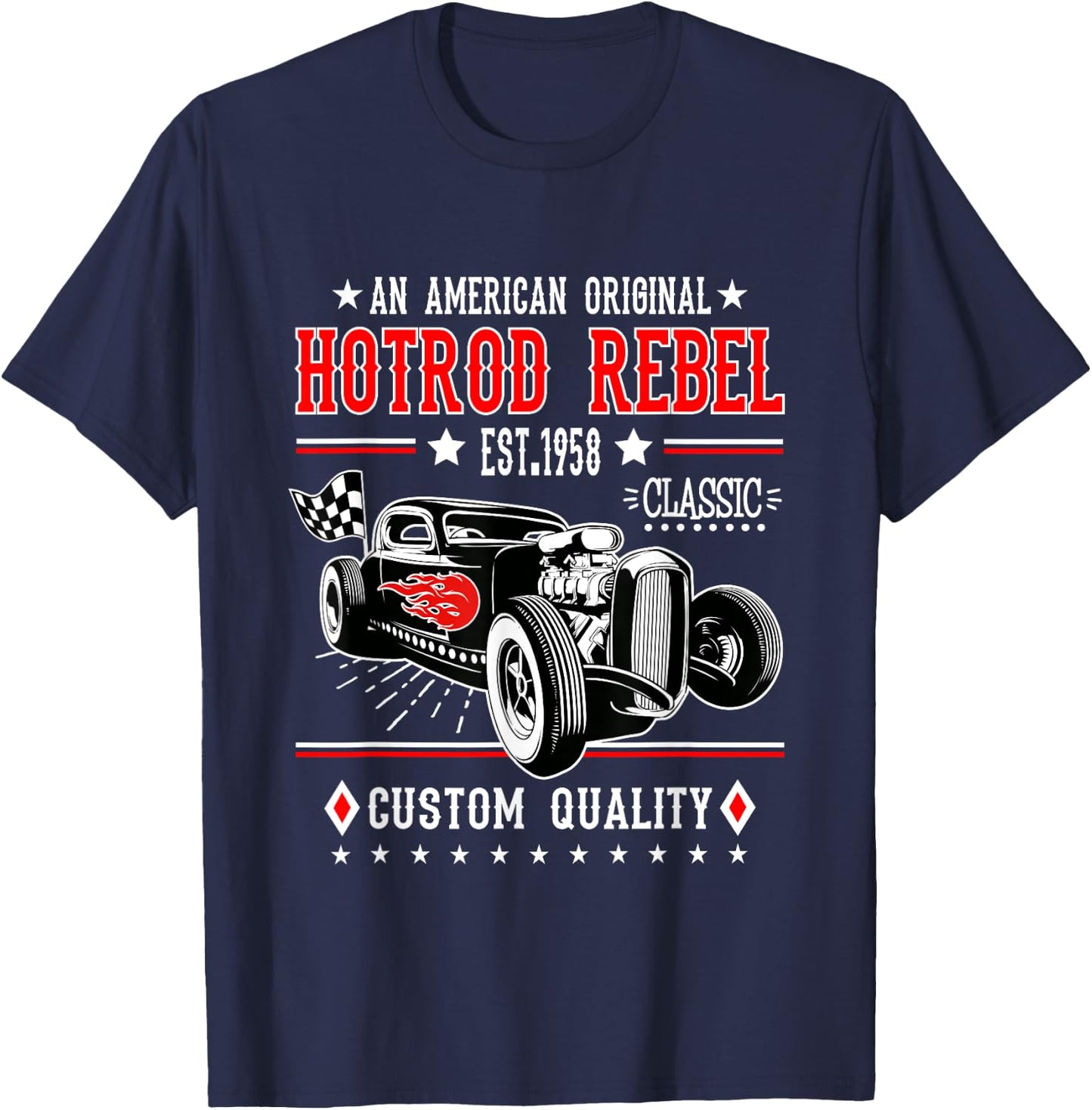 Hot Rod Rockabilly Clothing 50s Sock Hop Vintage Classic Car T-Shirt - T-Shirt | Navy