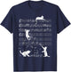 Cute Cat Distressed Music Notes Kitty Piano Musician Women Kids T-Shirt - T-Shirt | Navy