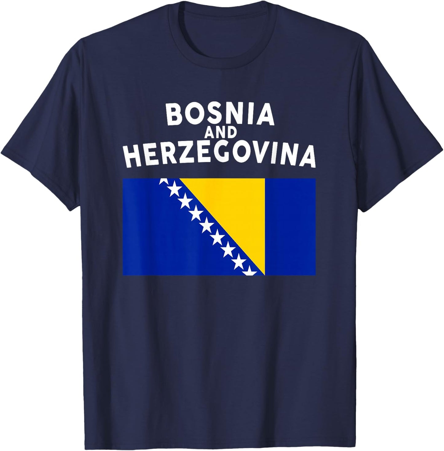 Bosnia & Herzegovina Flag Bosnian Pride Men Women Kids Gifts T-Shirt - T-Shirt | Navy