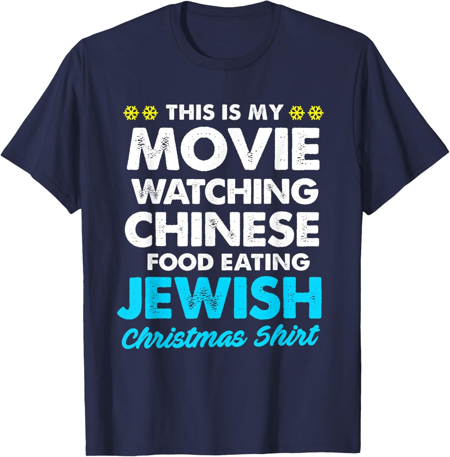 Funny Hanukkah This Is My Christmas Movie Watching T-Shirt - T-Shirt | Navy
