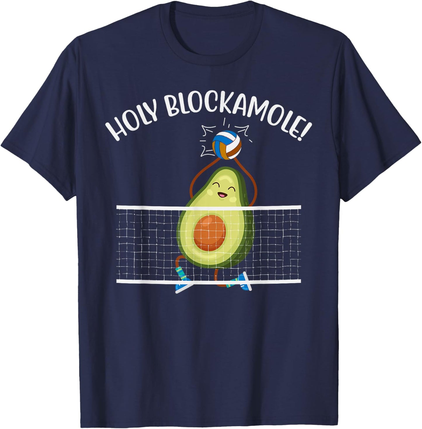 Holy Blockamole Volleyball Cute Funny T-Shirt - T-Shirt | Navy