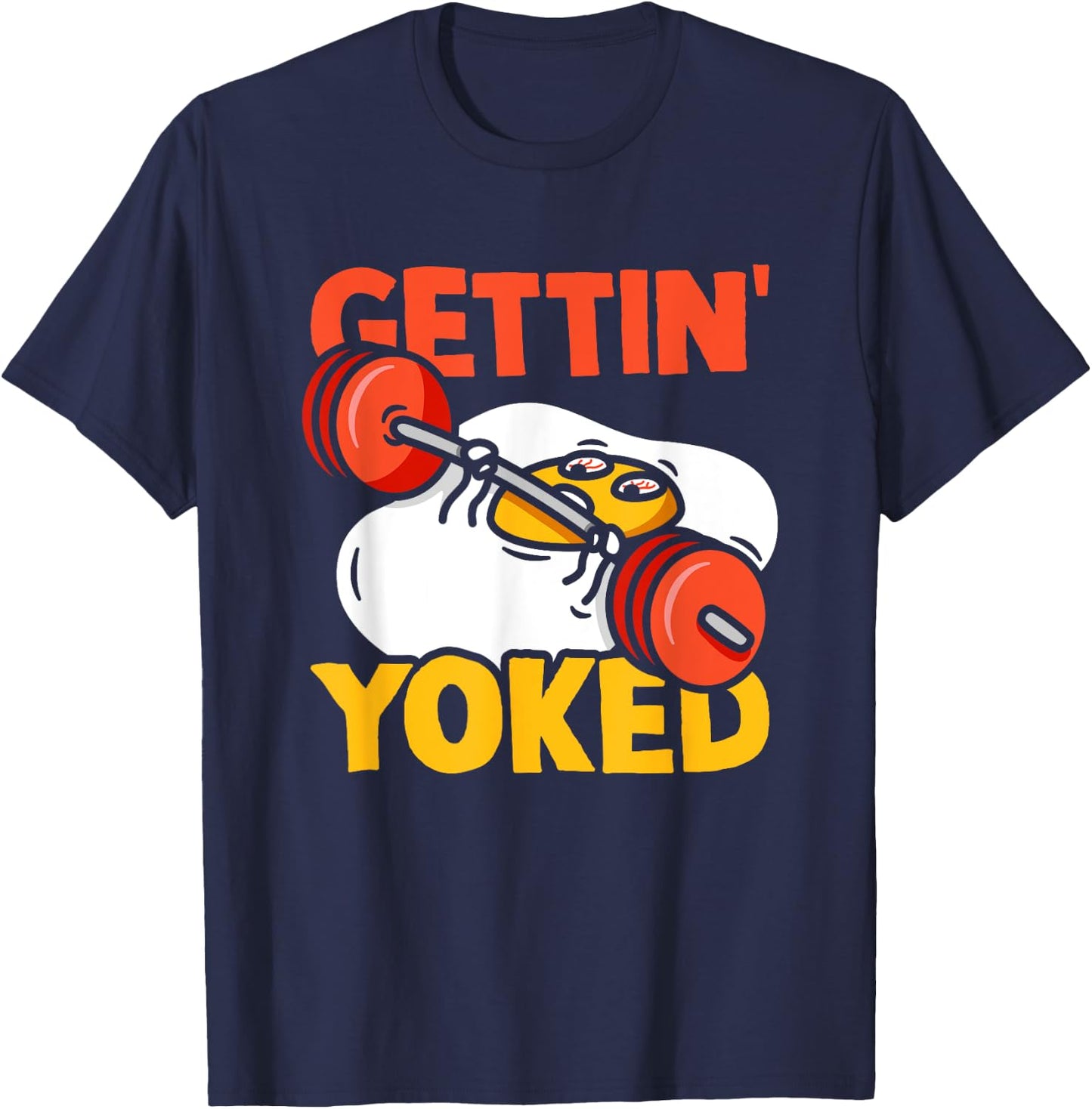 Weightlifter Getting Yoked Training Funny Bodybuilding Gym T-Shirt - T-Shirt | Navy