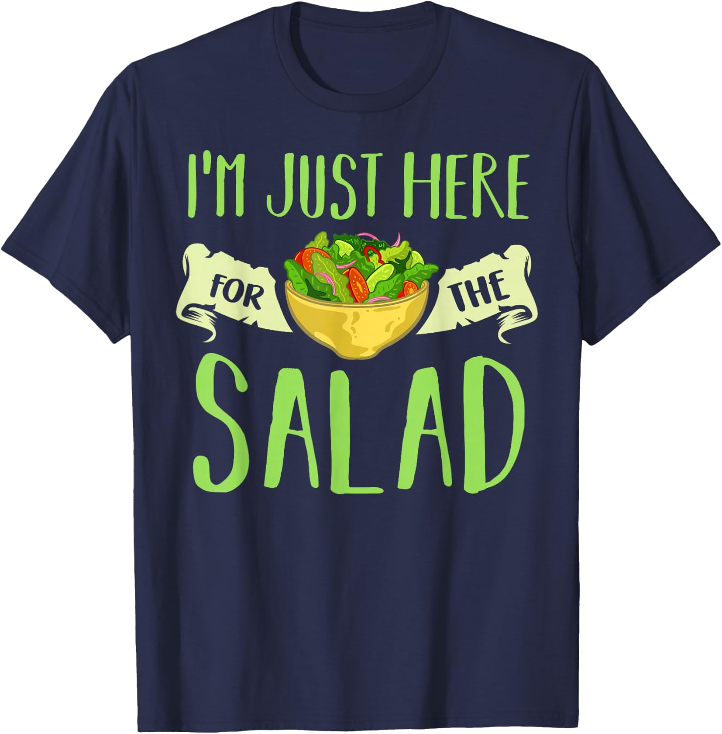 I Love Salad Vegan Dressing Bowl T-Shirt - T-Shirt | Navy