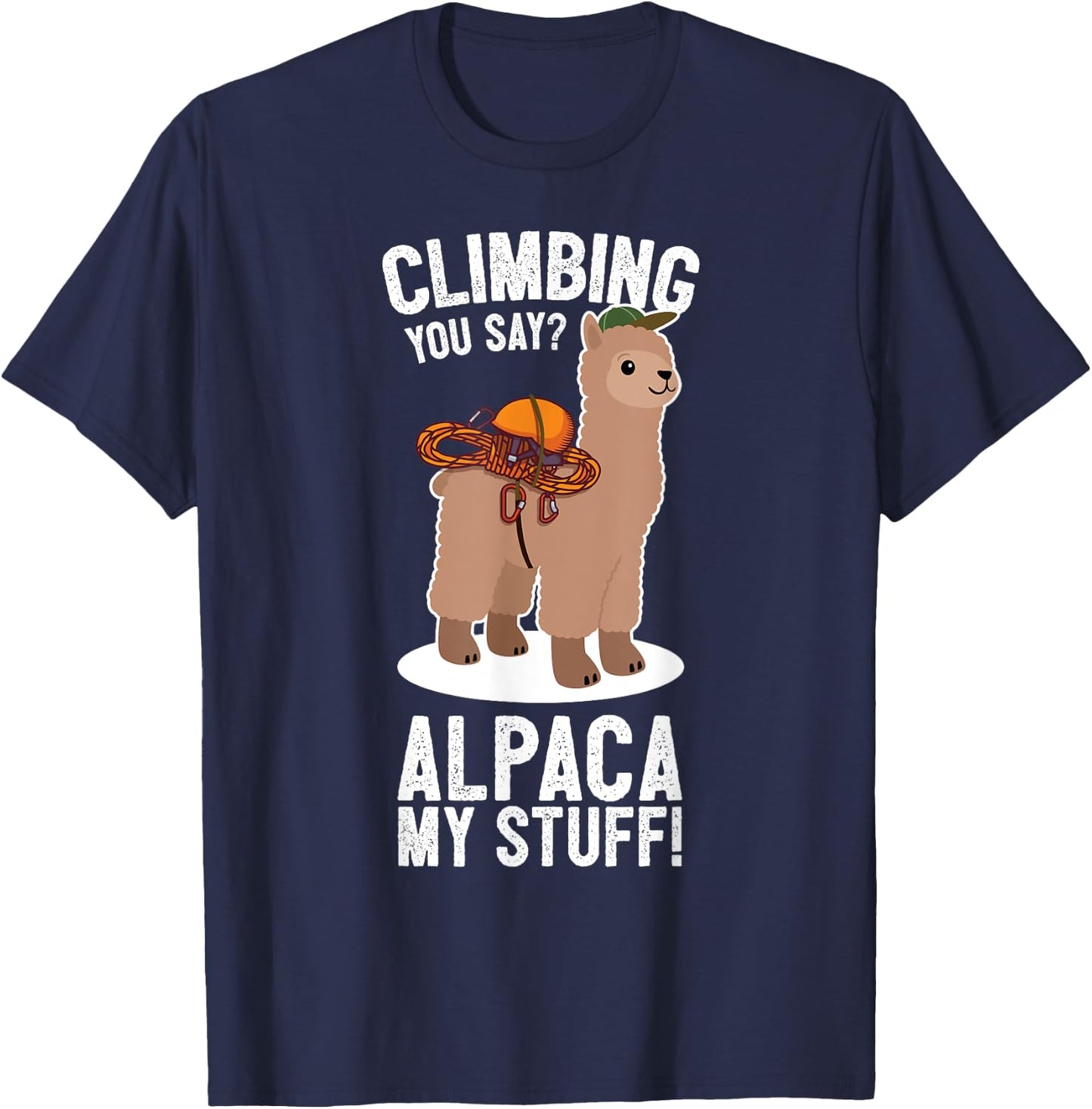 Rock Climber Mountain Bouldering I Alpaca Climbing Gear T-Shirt - T-Shirt | Navy