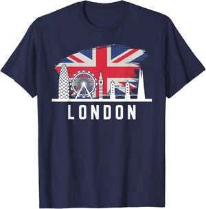 London Skyline England United Kingdom Souvenirs T-Shirt - T-Shirt | Navy