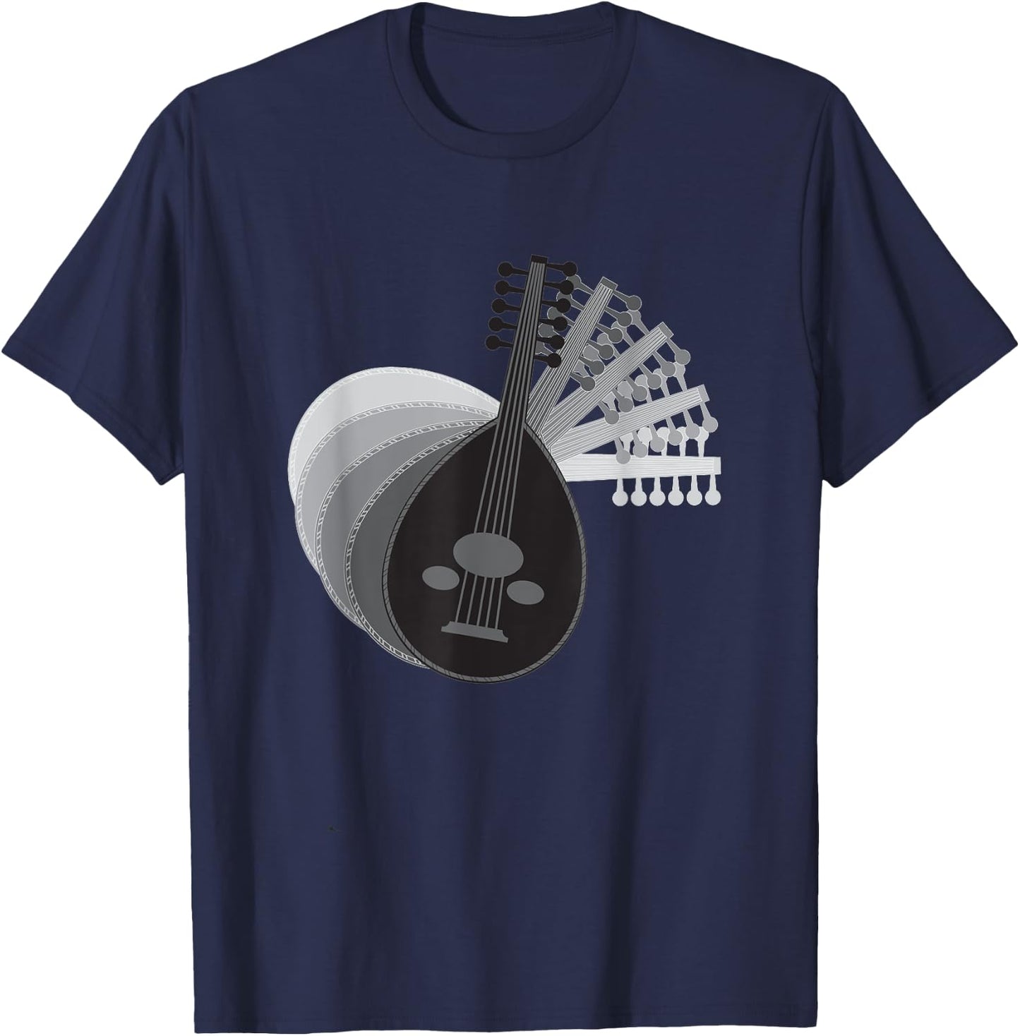 Oud Musical Instrument Design: T-Shirt - T-Shirt | Navy