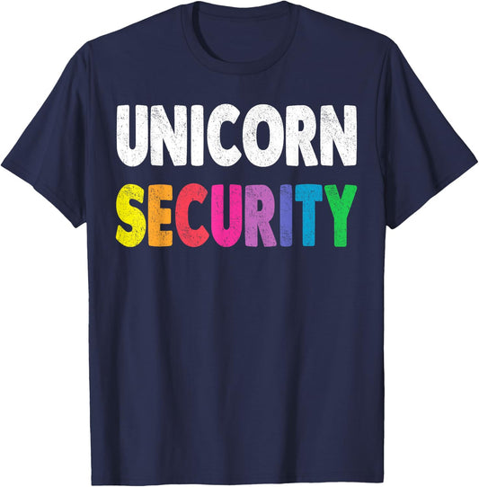 Halloween Dad Mom Daughter Adult Costume Unicorn Security T-Shirt - T-Shirt | Navy