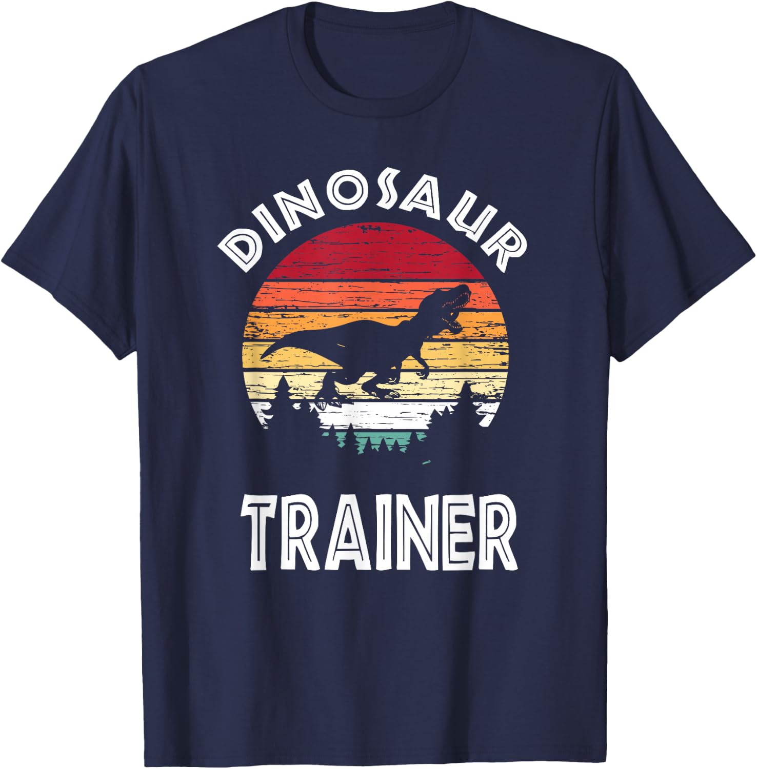 Retro Dinosaur Trainer Shirt, Family Halloween Costume T-Shirt - T-Shirt | Navy