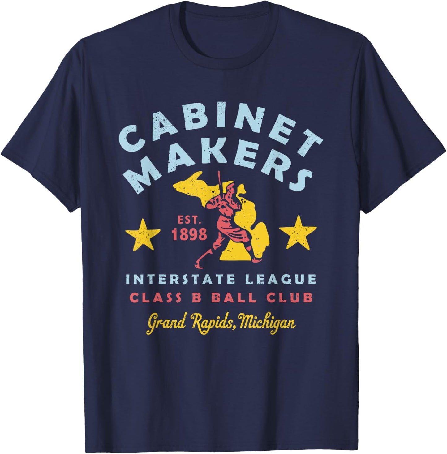 Grand Rapids Cabinet Makers Michigan Defunct Baseball T-Shirt - T-Shirt | Navy