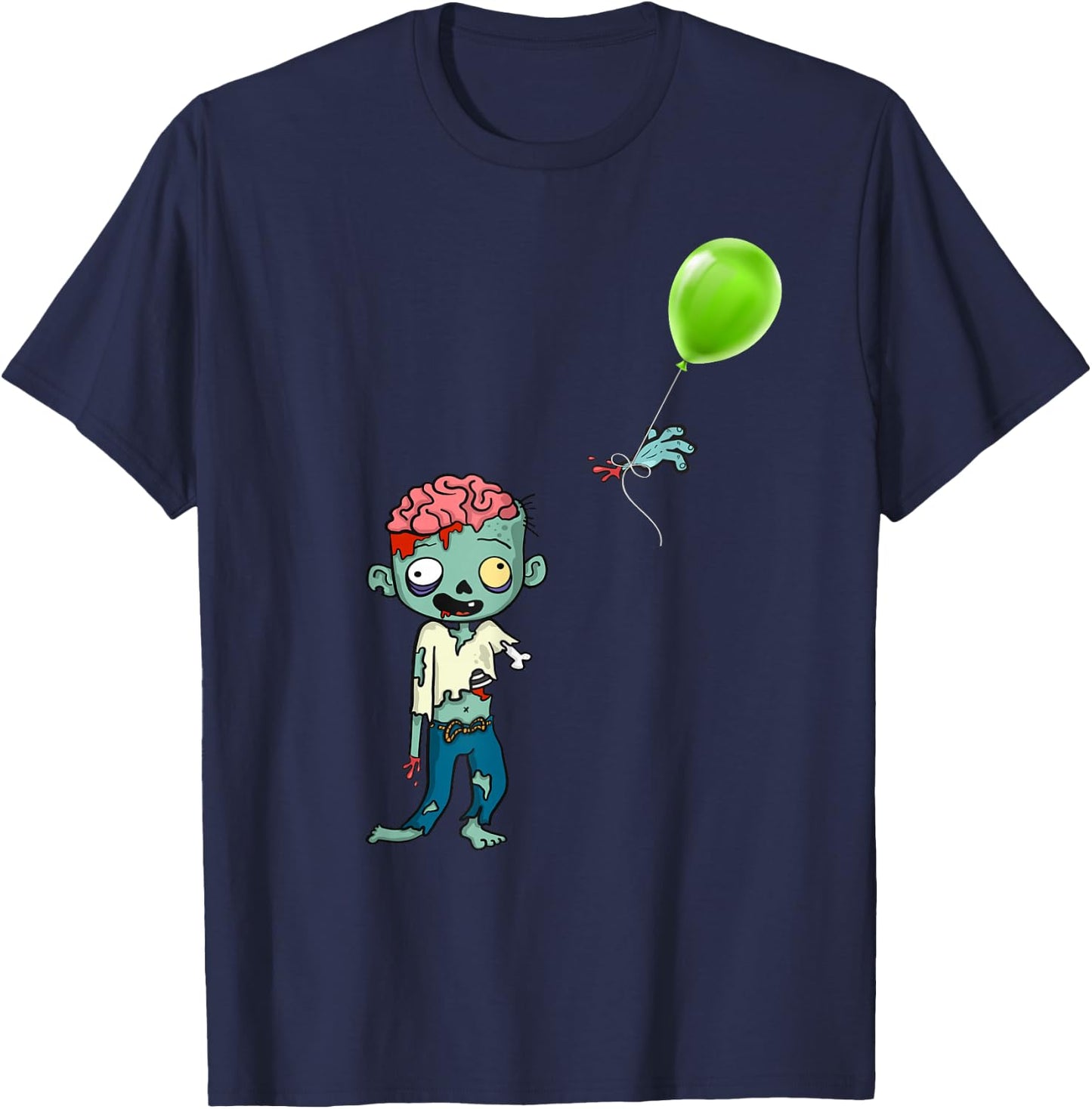 Zombie Birthday Balloon - Funny Cute Zombie Shirt T-Shirt - T-Shirt | Navy