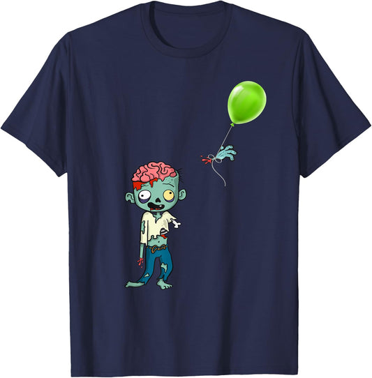Zombie Birthday Balloon - Funny Cute Zombie Shirt T-Shirt - T-Shirt | Navy
