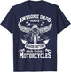 Awesome Dads Have Beards Tattoos and Rides Motorcycles T-Shirt - T-Shirt | Navy