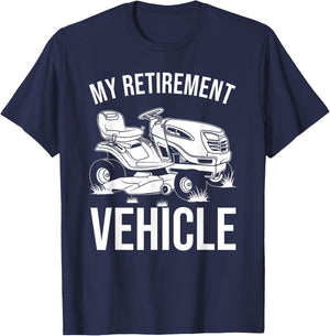 Funny Retirement Gardening Gift | Cute Lawn Mowing Men Women T-Shirt - T-Shirt | Navy