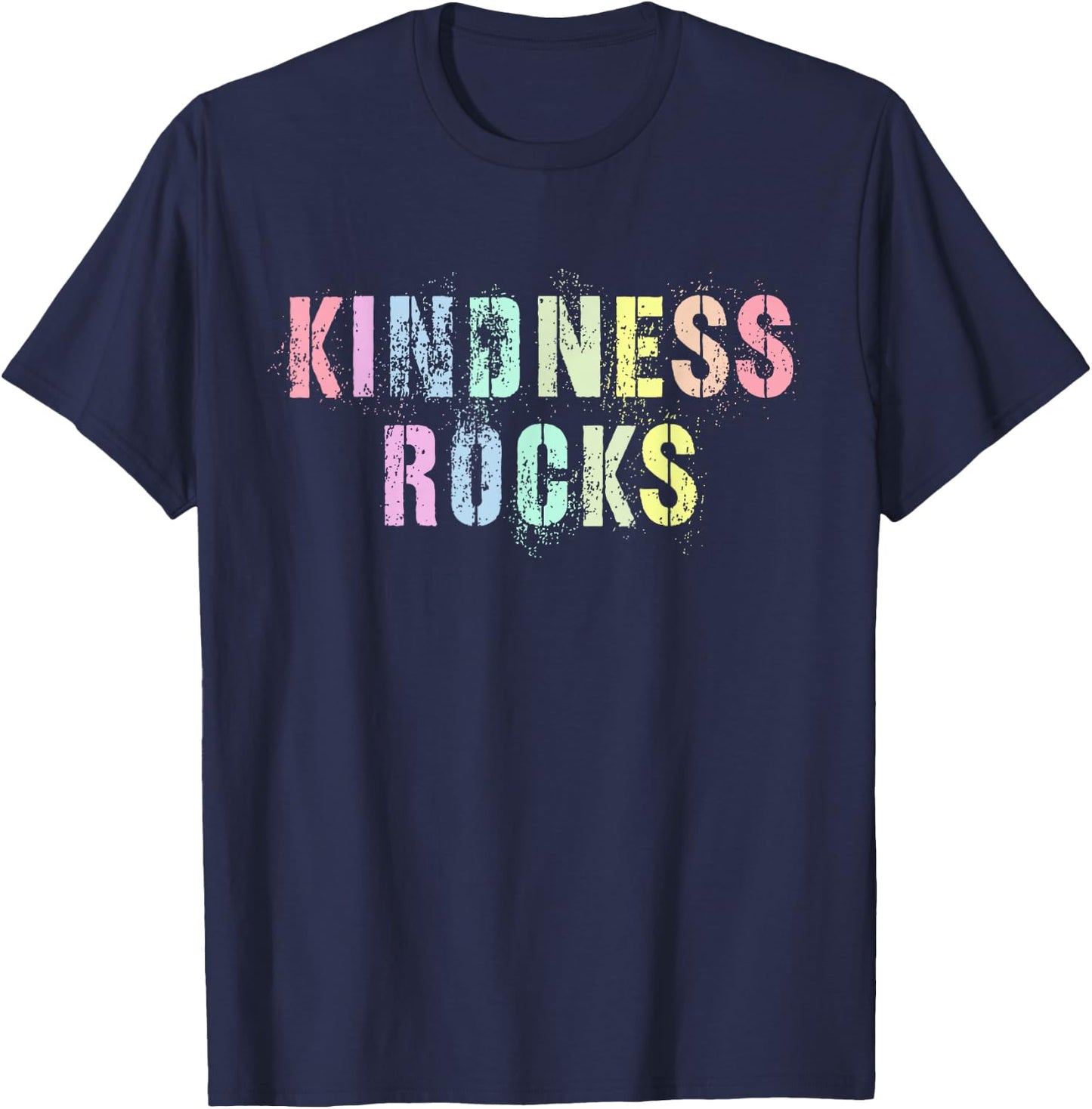 Vintage KINDNESS ROCKS School SPED Teacher Be Kind Pink T-Shirt - T-Shirt | Navy