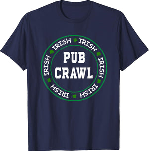 Official Irish Pub Crawl Drinking Party Apparel T-Shirt - T-Shirt | Navy
