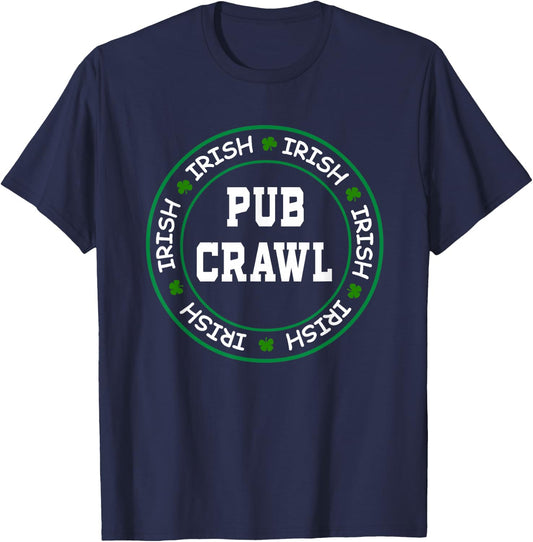 Official Irish Pub Crawl Drinking Party Apparel T-Shirt - T-Shirt | Navy