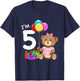 Fifth Birthday Teddy Bear - 5 Year Old Girl T-Shirt - T-Shirt | Navy