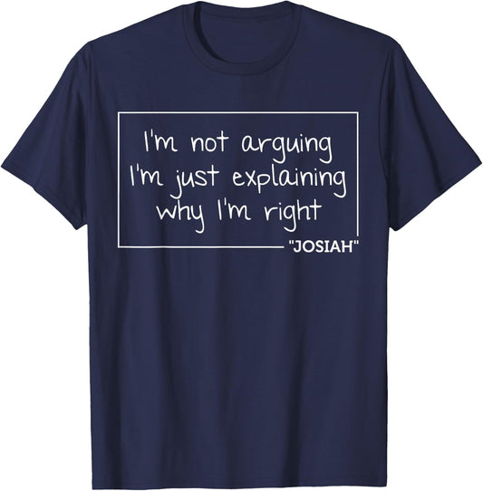 Custom Engineer Christmas Fathers Day Name Josiah Quote Funny Birthday Personalized Name Gift T-Shirt - T-Shirt | Navy