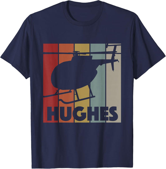 Retro Helicopter Avitation Pilot - Heli Aviator Hughes T-Shirt - T-Shirt | Navy