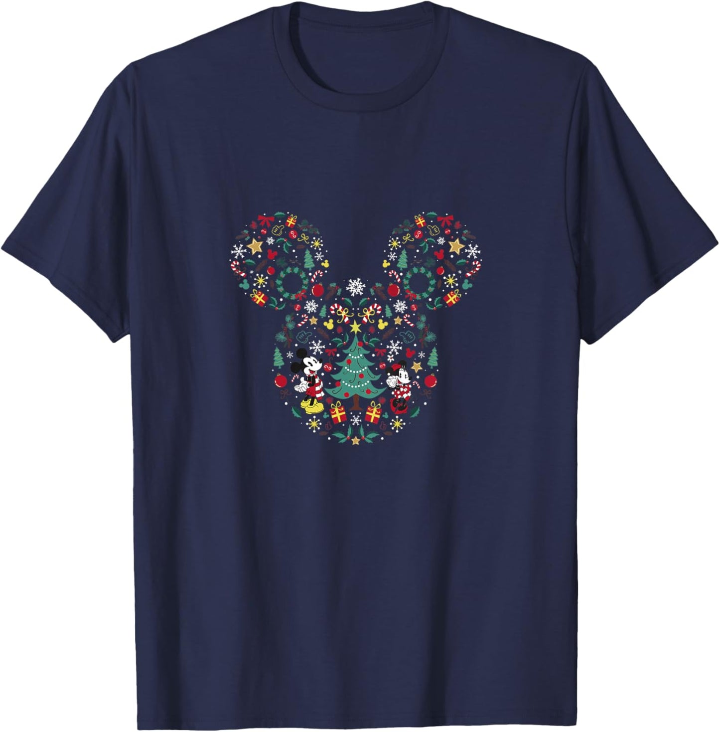 Kids Disney Mickey And Friends Christmas Icon Holiday Toddler T-Shirt - T-Shirt | Navy