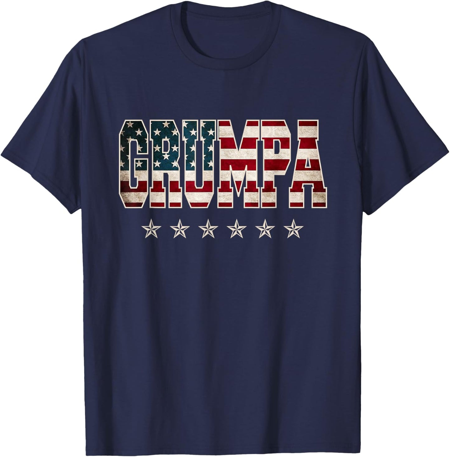 Grumpa Father's Day American Flag 4th of July Vintage Xmas T-Shirt - T-Shirt | Navy