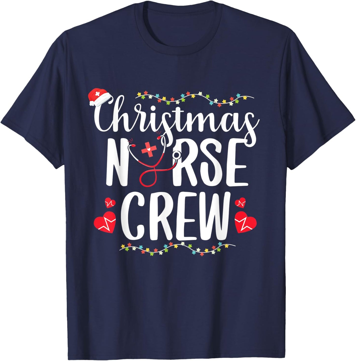 Christmas Nurse Nursing School RN Nurse Practitioner Gift T-Shirt - T-Shirt | Navy