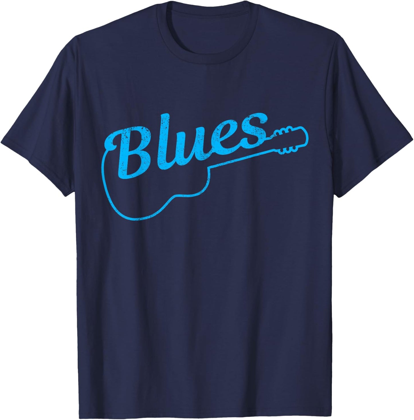 Blues Music Guitar Guitar Musician Vintage T-Shirt - T-Shirt | Navy