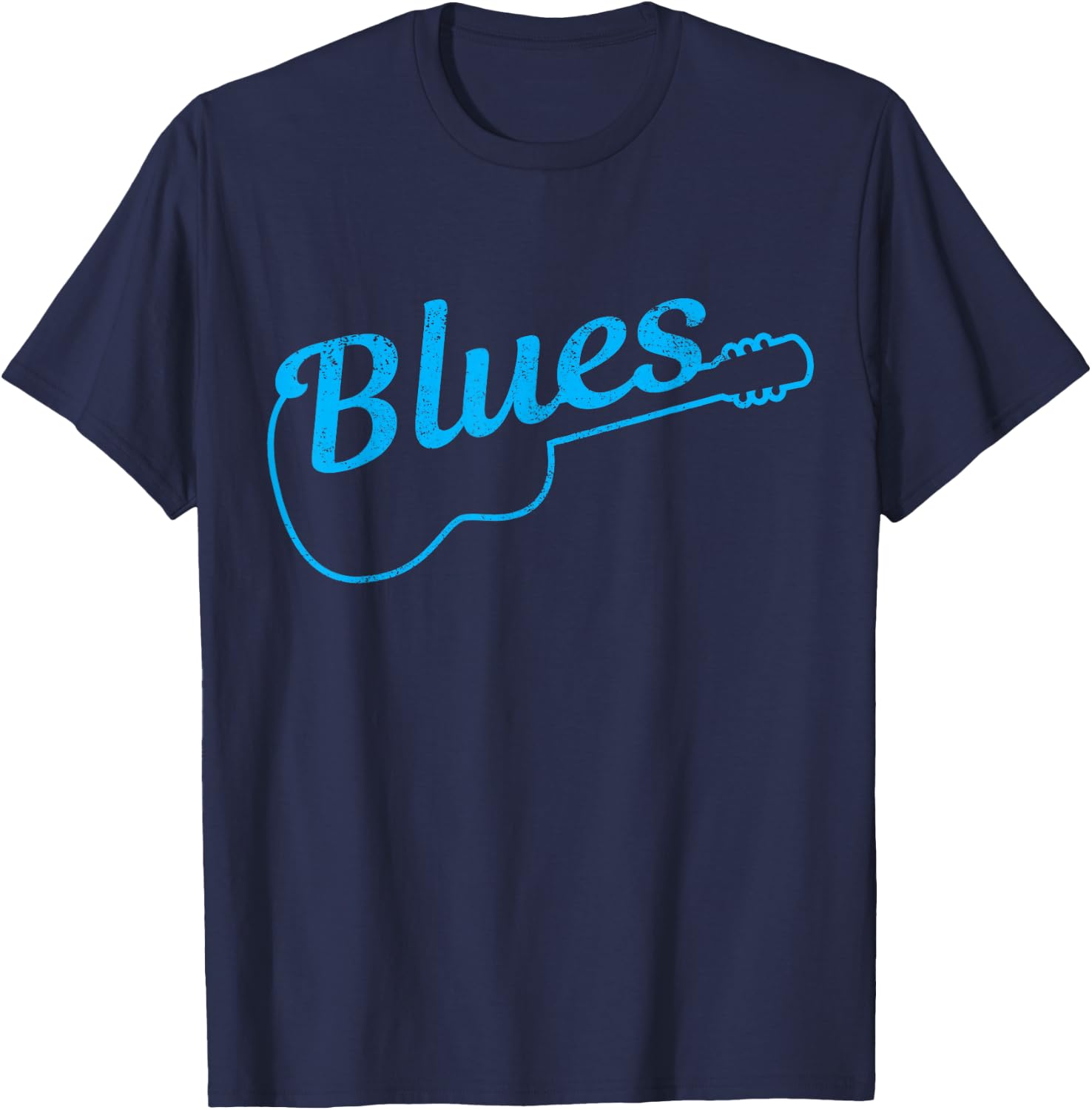 Blues Music Guitar Guitar Musician Vintage T-Shirt - T-Shirt | Navy