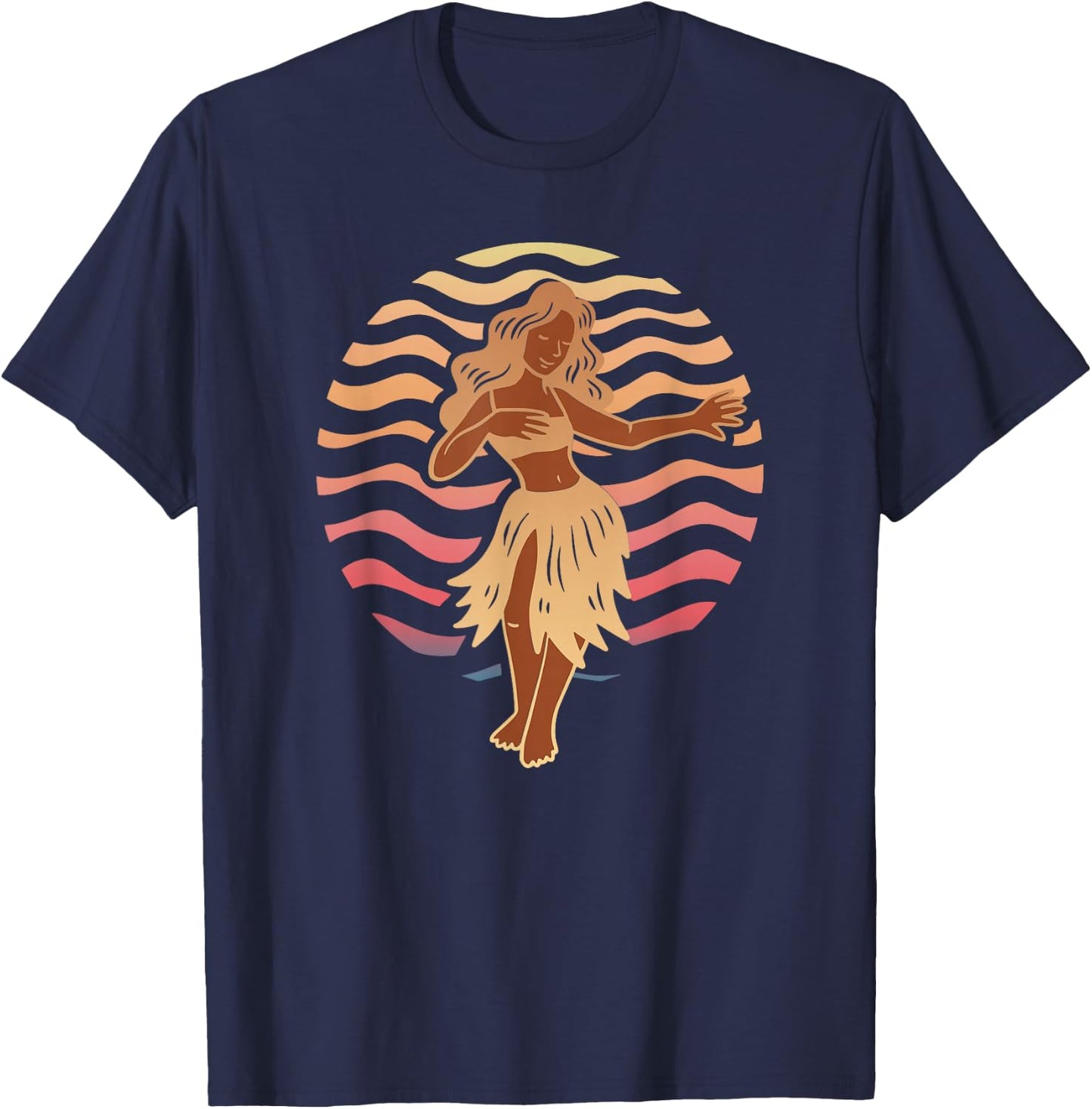 Hula Dance Hawaii Hula Dancer Hawaiian Girl Aloha Hawaii T-Shirt - T-Shirt | Navy