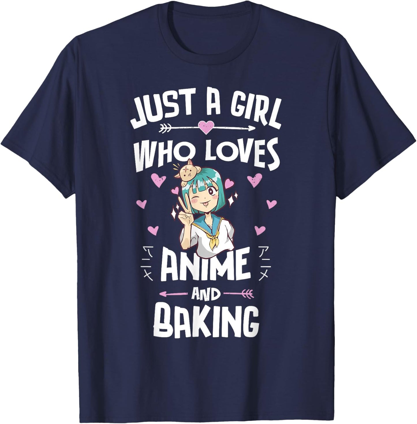 Anime And Baking Gifts for Daughter and Girls T-Shirt - T-Shirt | Navy