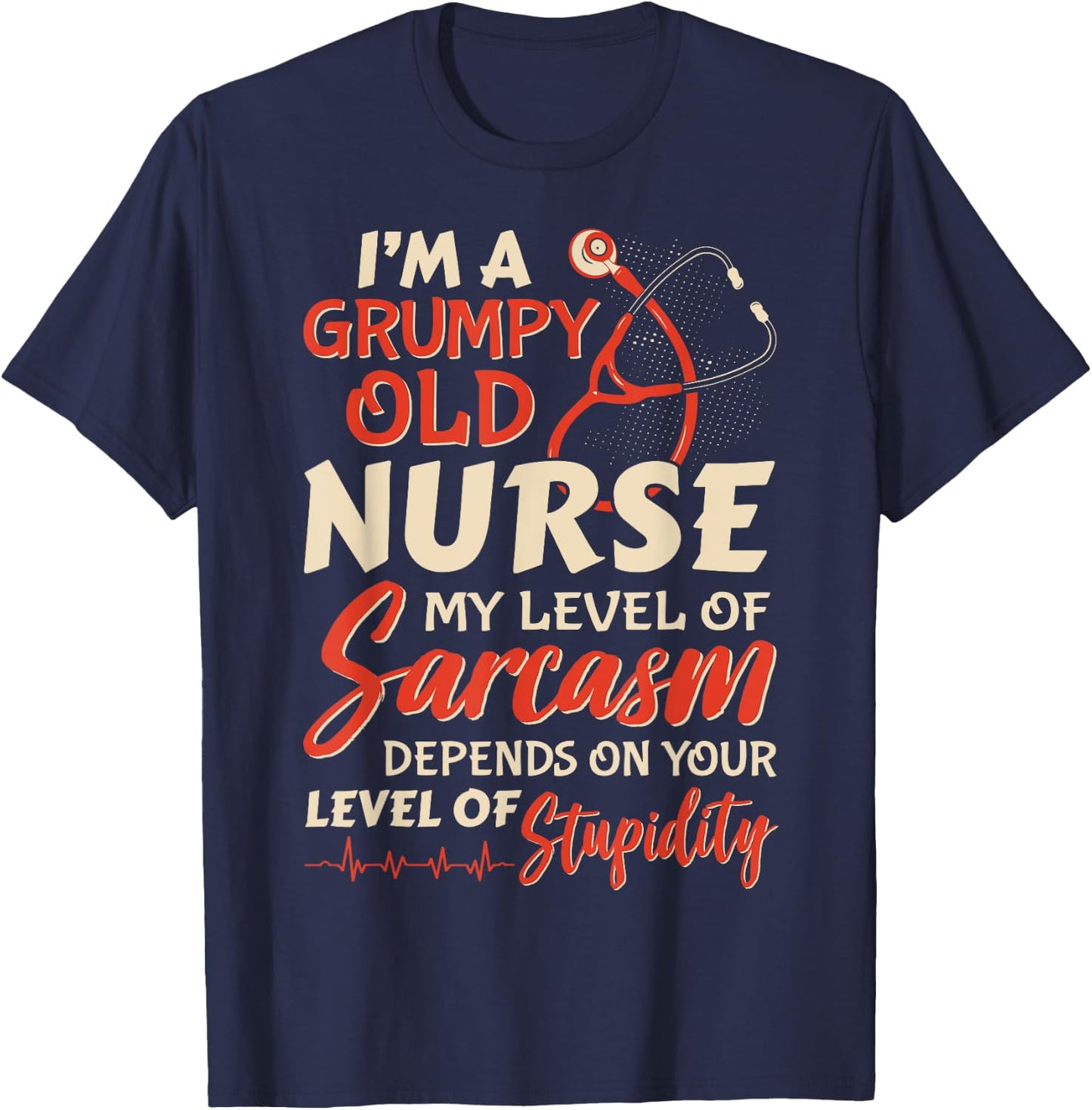 Grumpy Old Nurse Women Nursing RN LPN Medical Grandma Mom T-Shirt - T-Shirt | Navy
