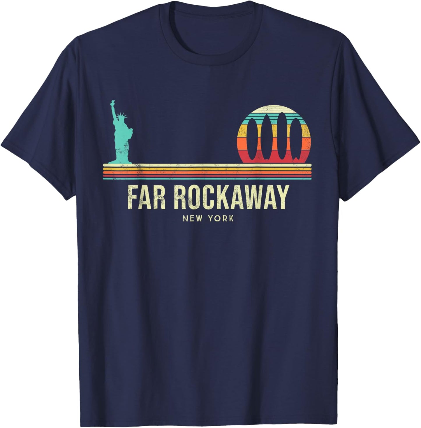 Far Rockaway Surf - Queens New York Vintage T-Shirt - T-Shirt | Navy