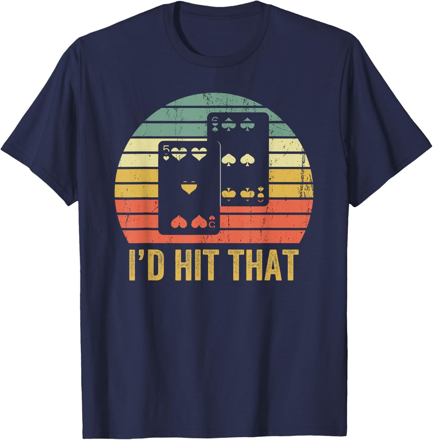 Vintage Blackjack Gambler Funny Retro Gambling Gift T-Shirt - T-Shirt | Navy