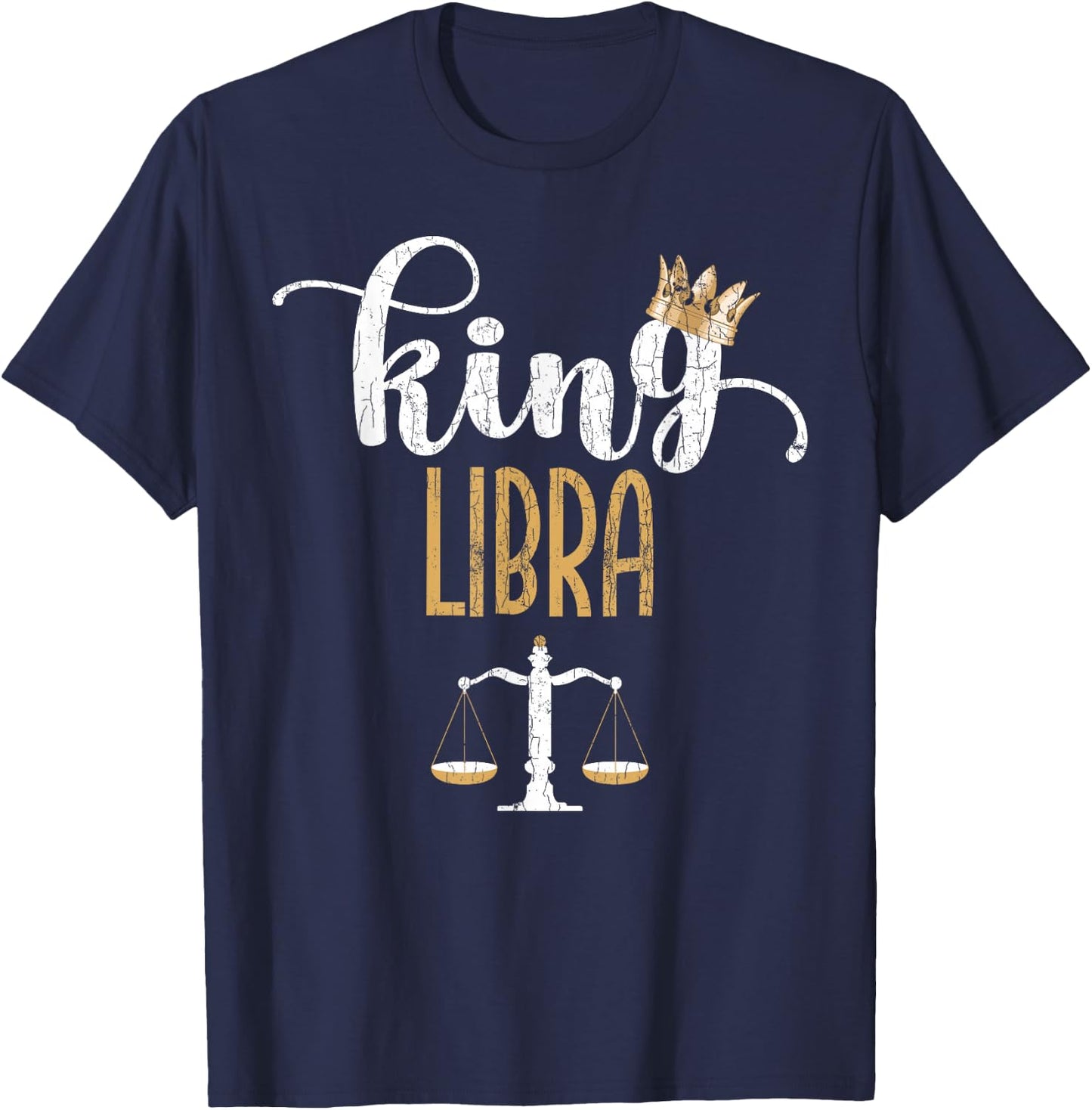 Zodiac Sign Funny King Libra Graphic T-Shirt - T-Shirt | Navy