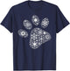 Xmas Costume Cute Animal Gifts Snowflake Puppy Merry Christmas Gifts - Dog Paw Print - Black, -Adults/Kids, Short Sleeve, Small, Classic Fit, Cotton 60% Polyester 40% T-Shirt - T-Shirt | Navy