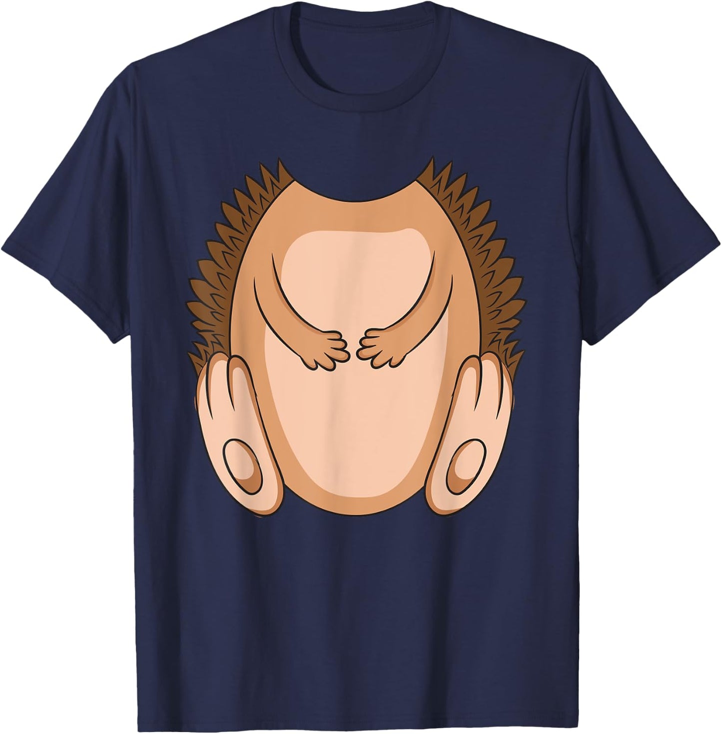 Hedgehog Costume Halloween Easy Lazy Animal Cosplay Outfit T-Shirt - T-Shirt | Navy
