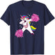 Cheer Unicorn Cheerleading Dabbing Cheerleader T-Shirt - T-Shirt | Navy