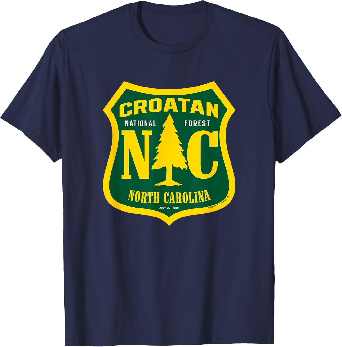Croatan National Forest North Carolina National Forest Sign T-Shirt - T-Shirt | Navy
