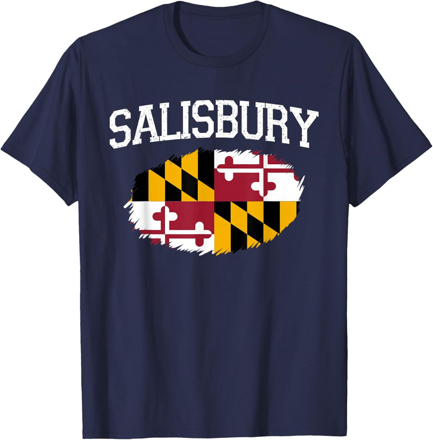 Salisbury MD Maryland Flag Vintage USA Sports Men Women T-Shirt - T-Shirt | Navy